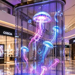 3D Effect Transparent Flexible  LED Display Screen